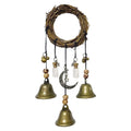 Witch Bells Wind Chimes Banish Evil Crystal Quartz Hanging Pendant Creative Wooden Garden Pendant Window Ornament Home Decor