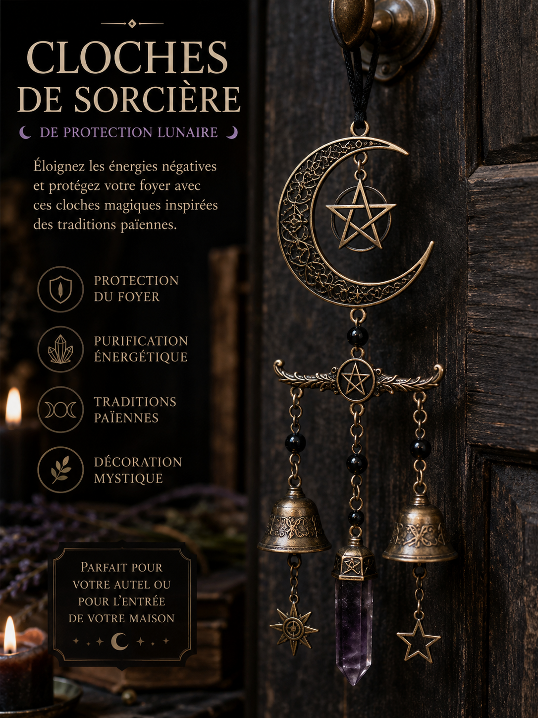 Cloches de Sorcière de Protection Lunaire 🔔🌙
