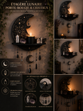 Porte-Bougie Mural Lune Décoratif | Décoration Mystique Witchcore