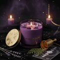 Bougie Améthyste — Chandelle cristalline witchcore
