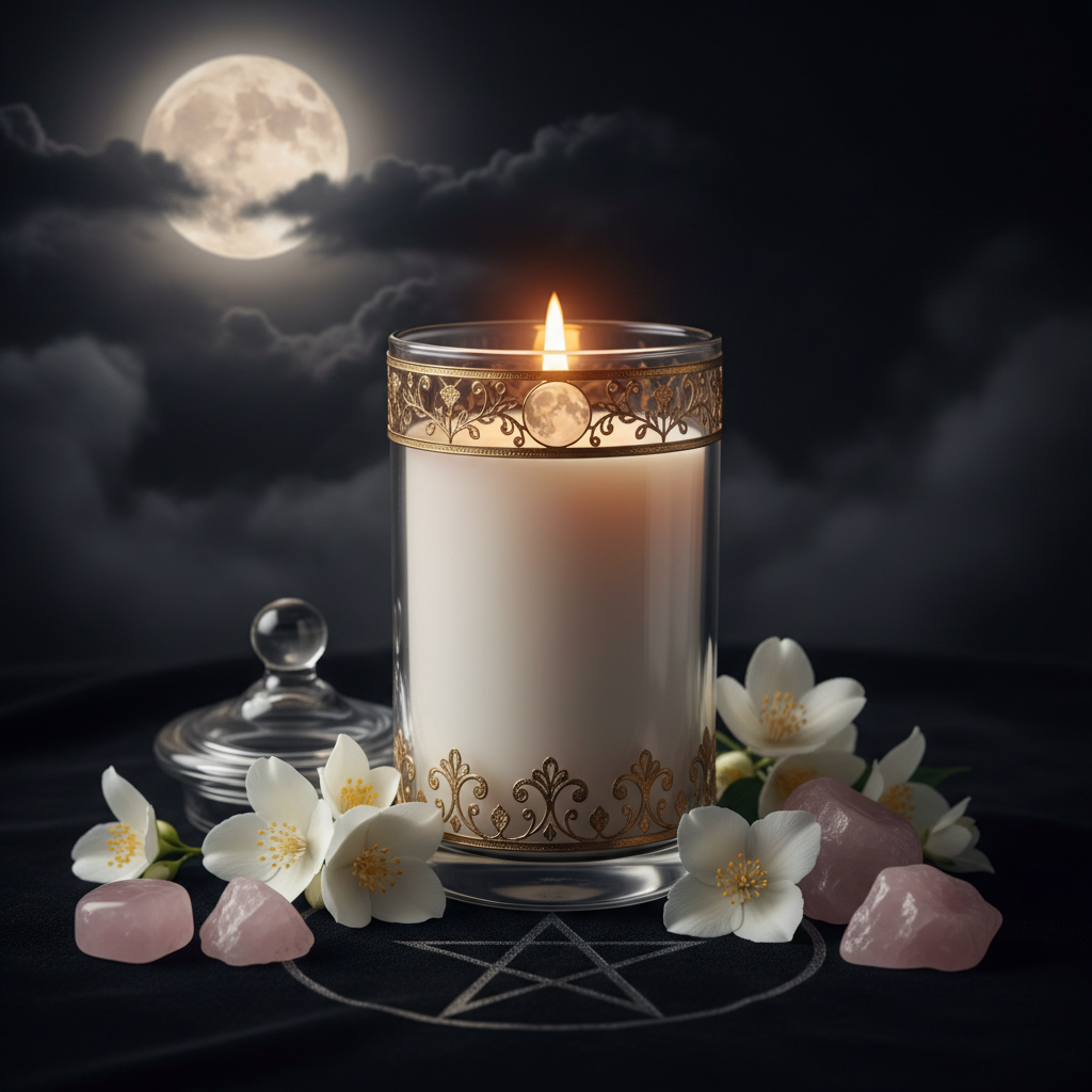 Bougie Pleine Lune — Chandelle céleste witchcore